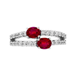 0.40ct Ruby and Diamond Ring | Pre-Loved | 18K White Gold