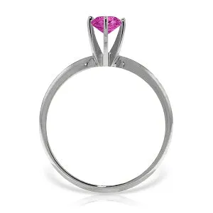 0.65 Carat 14K Solid White Gold Solitaire Ring Natural Pink Topaz