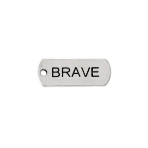 10 Pcs Tibetan Silver BRAVE 21mm x 8mm Charms Pendants, Lead & Nickel Free Metal Charms Pendants Beads