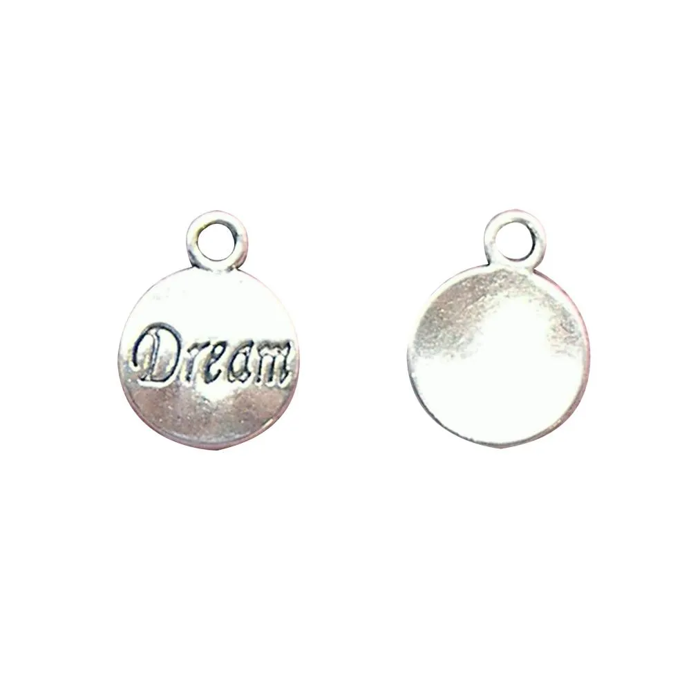 10 Pcs Tibetan Silver Dream Disc 15mm x 12mm Charms Pendants