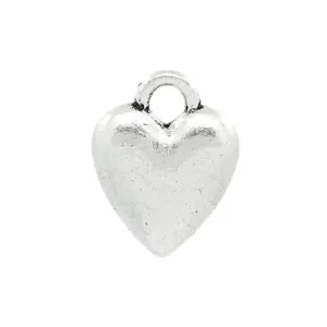 10 Pcs Tibetan Silver HEART 3D 14mm x 10.5mm Charms Pendants, Lead & Nickel Free Metal Charms Pendants Beads