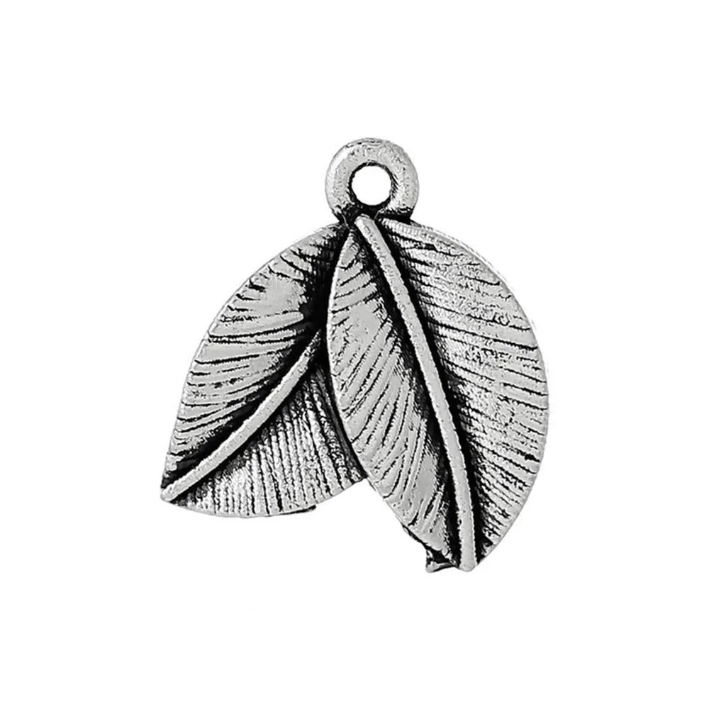 10 Pcs Tibetan Silver LEAFS 16mm x 14mm Charms Pendants, Lead & Nickel Free Metal Charms Pendants Beads