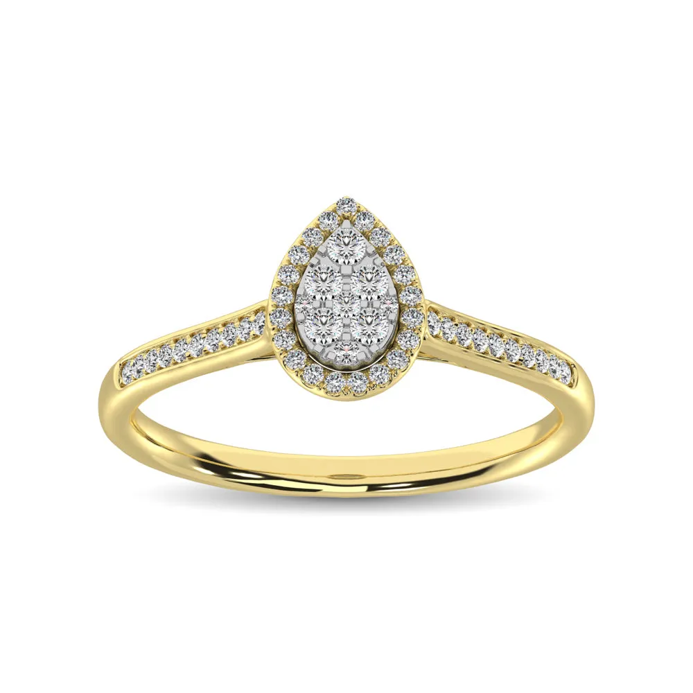 10K Yellow Gold 1/4 Ct.Tw. Diamond Heart Ring