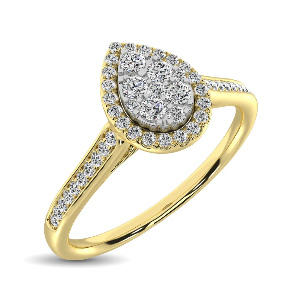 10K Yellow Gold 1/4 Ct.Tw. Diamond Heart Ring