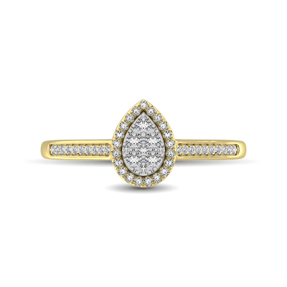 10K Yellow Gold 1/4 Ct.Tw. Diamond Heart Ring