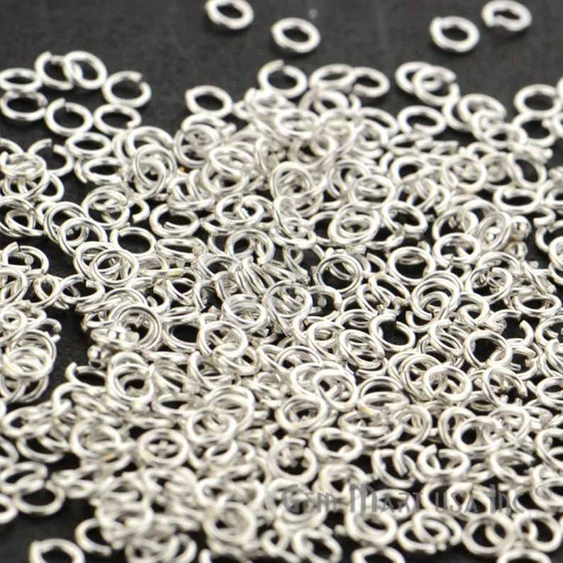 10pc Lot Open Jump Rings 4mm Silver Plated Finding Jewelry Charm