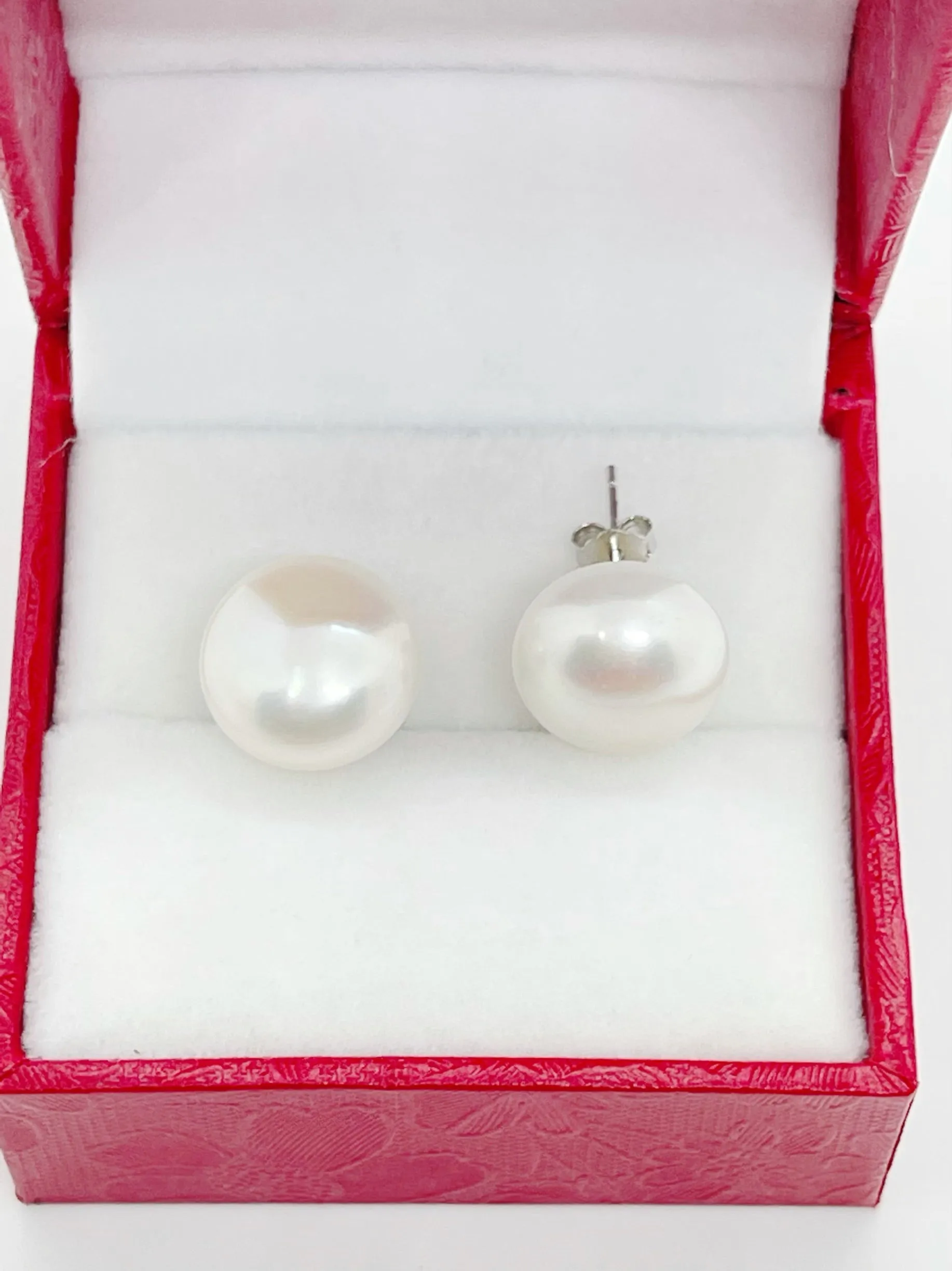 12-13mm AAA Freshwater Pearl Earrings Stud 925 Sterling Silver