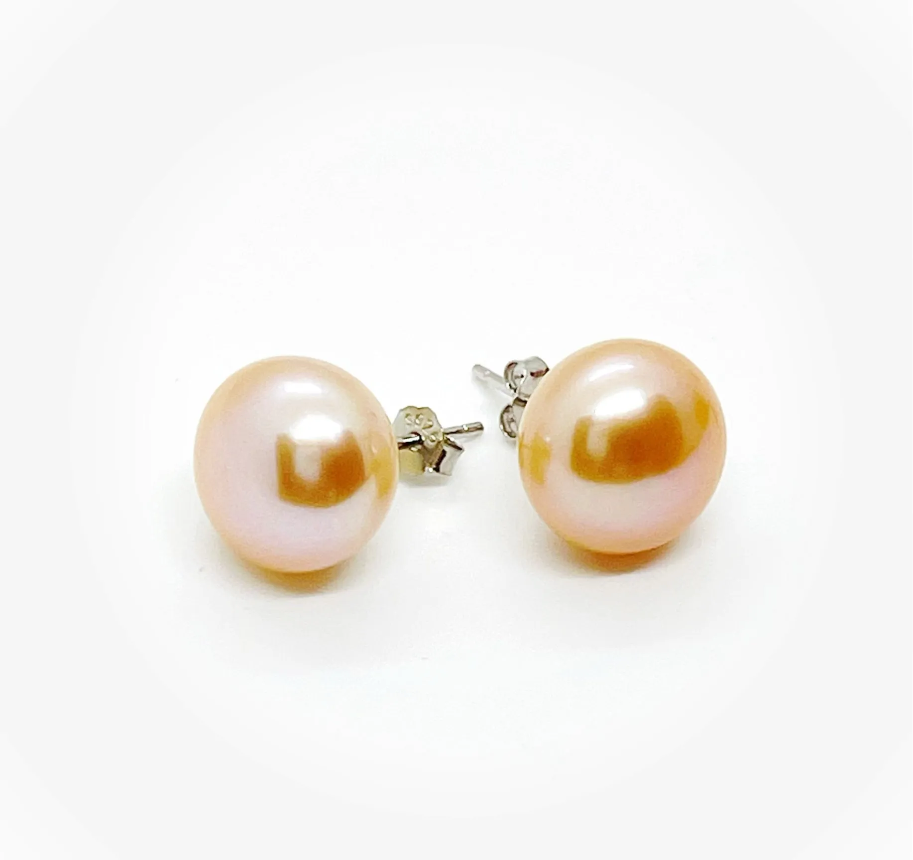 12-13mm AAA Freshwater Pearl Earrings Stud 925 Sterling Silver