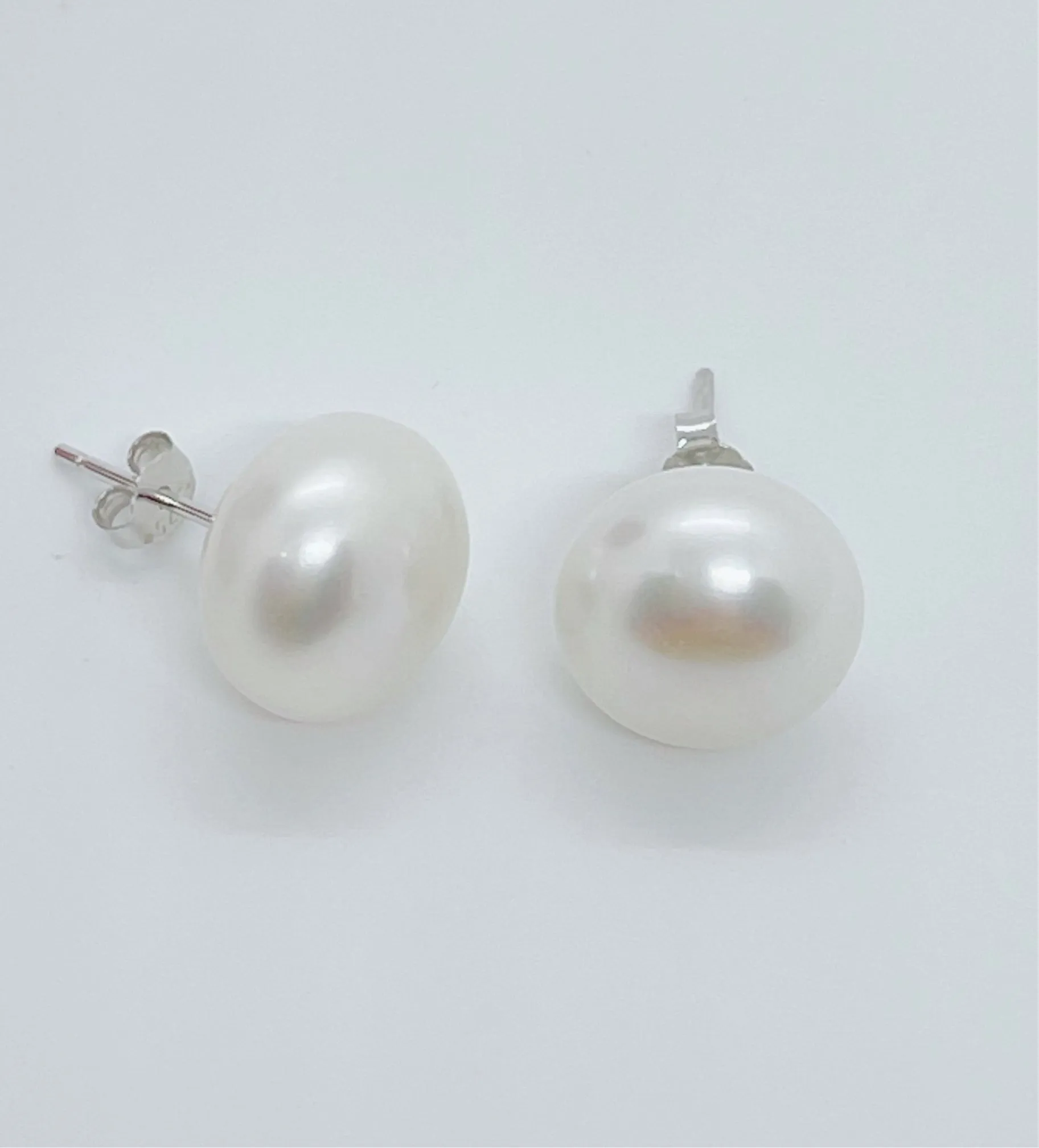 12-13mm AAA Freshwater Pearl Earrings Stud 925 Sterling Silver