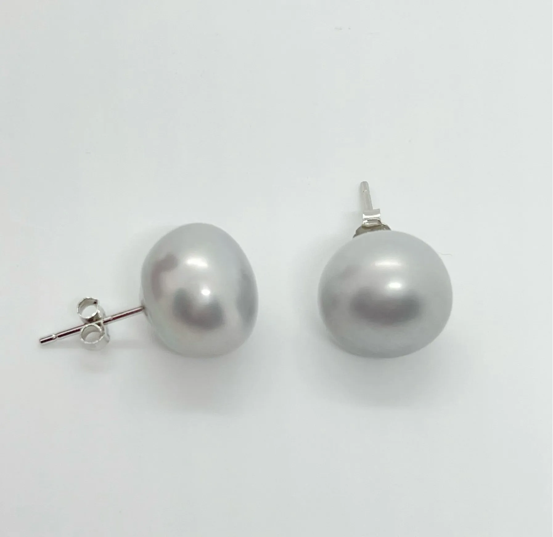 12-13mm AAA Freshwater Pearl Earrings Stud 925 Sterling Silver