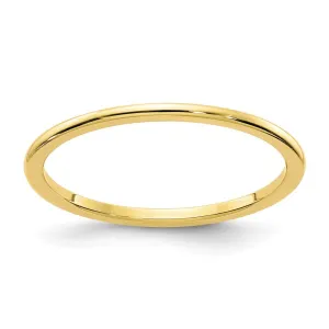 1.2mm 10k Yellow Gold Polished Half Round Stackable Band