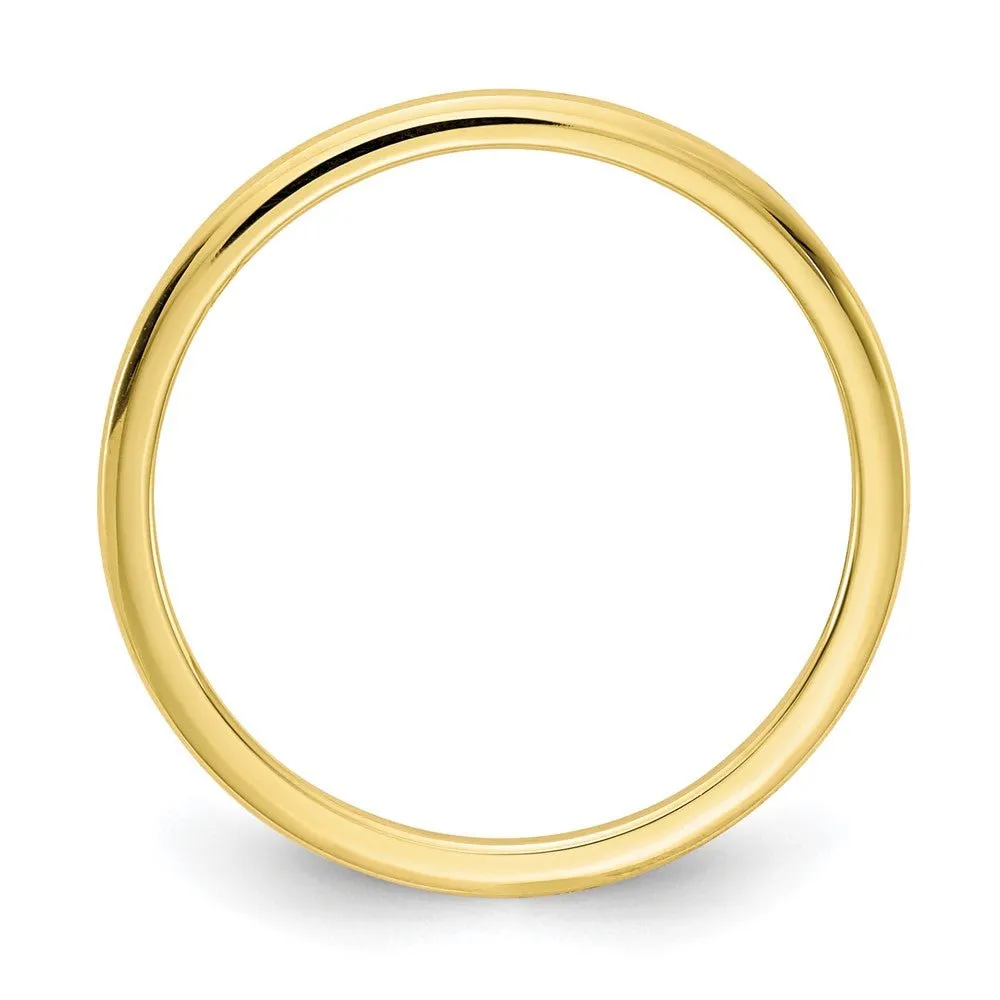 1.2mm 10k Yellow Gold Polished Half Round Stackable Band