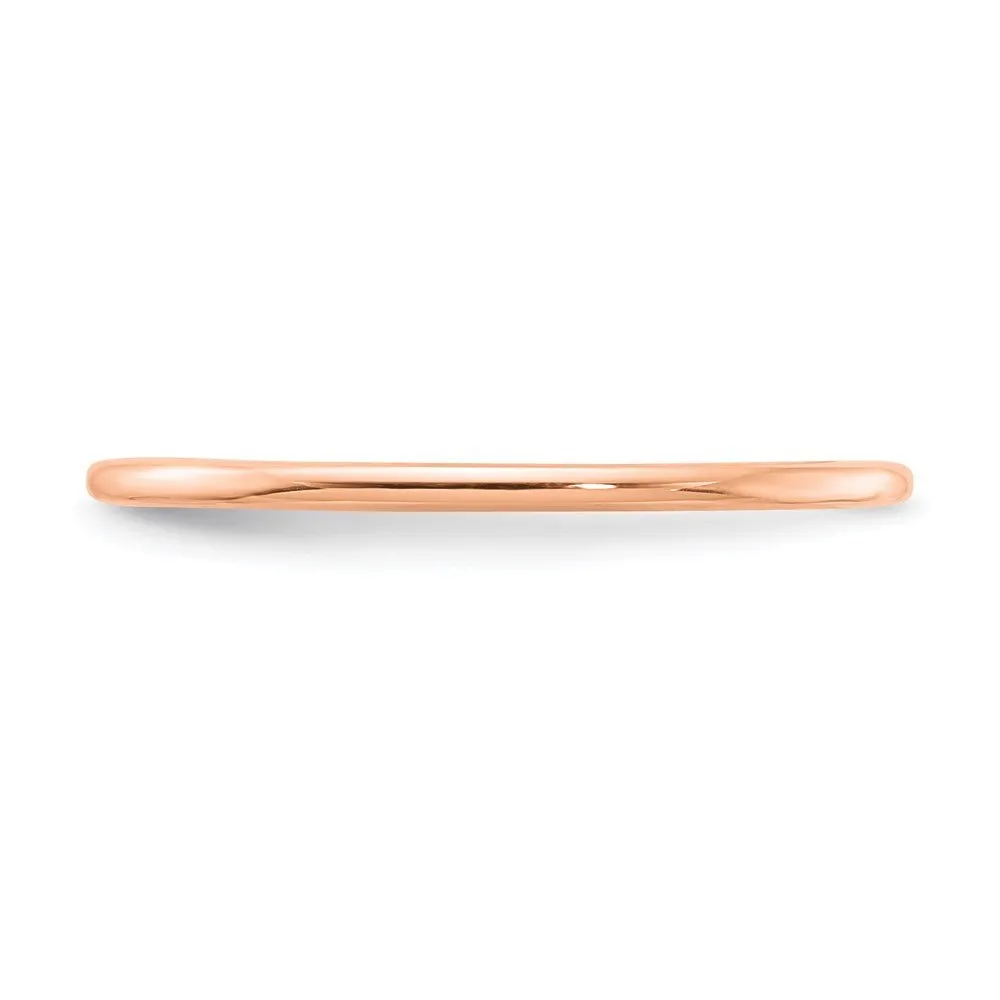 1.2mm 14k Rose Gold Polished Half Round Stackable Band