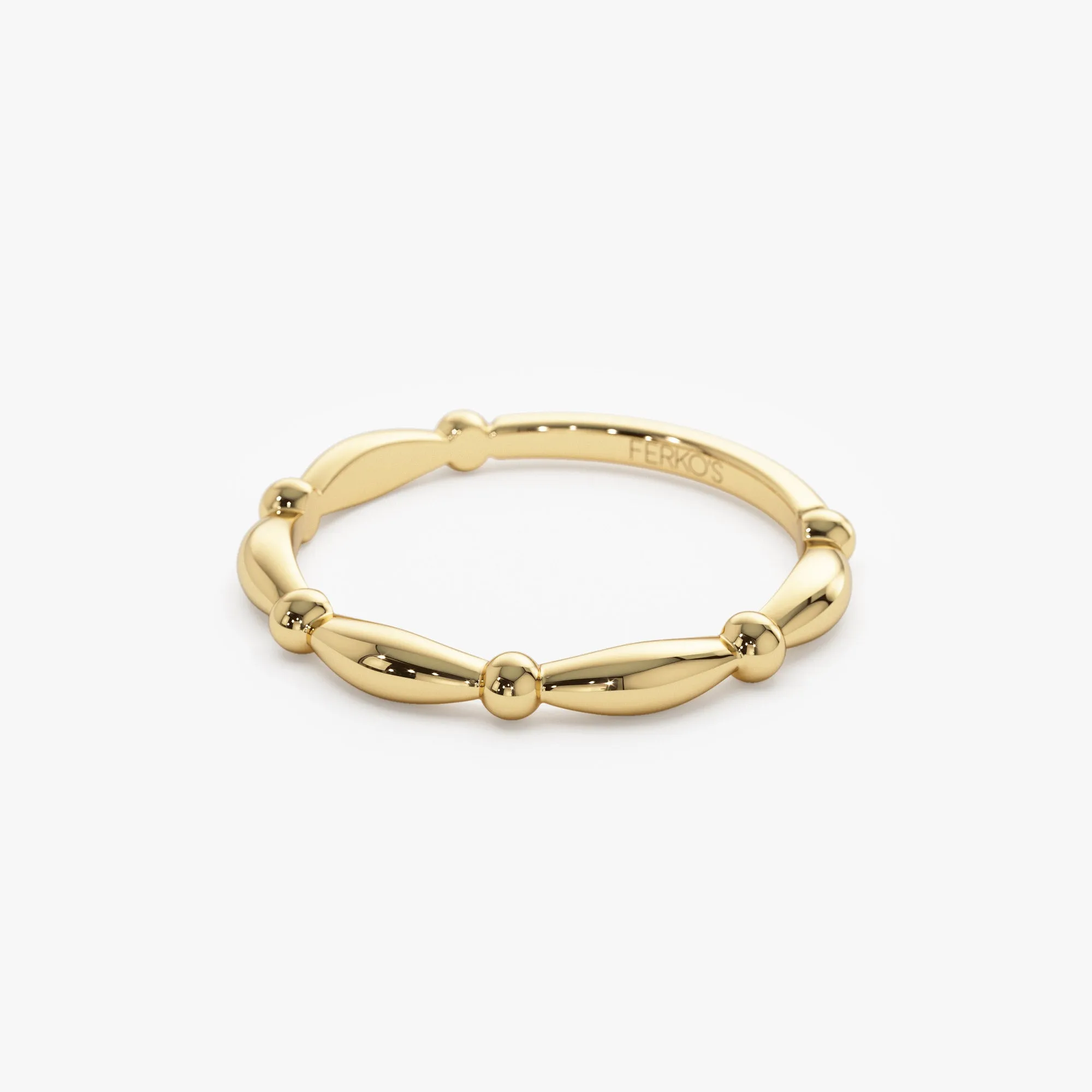 14K Cute Bead Stacking Band