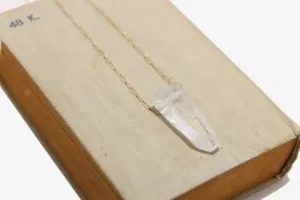 14k Gold Tibetan Quartz Crystal Necklace