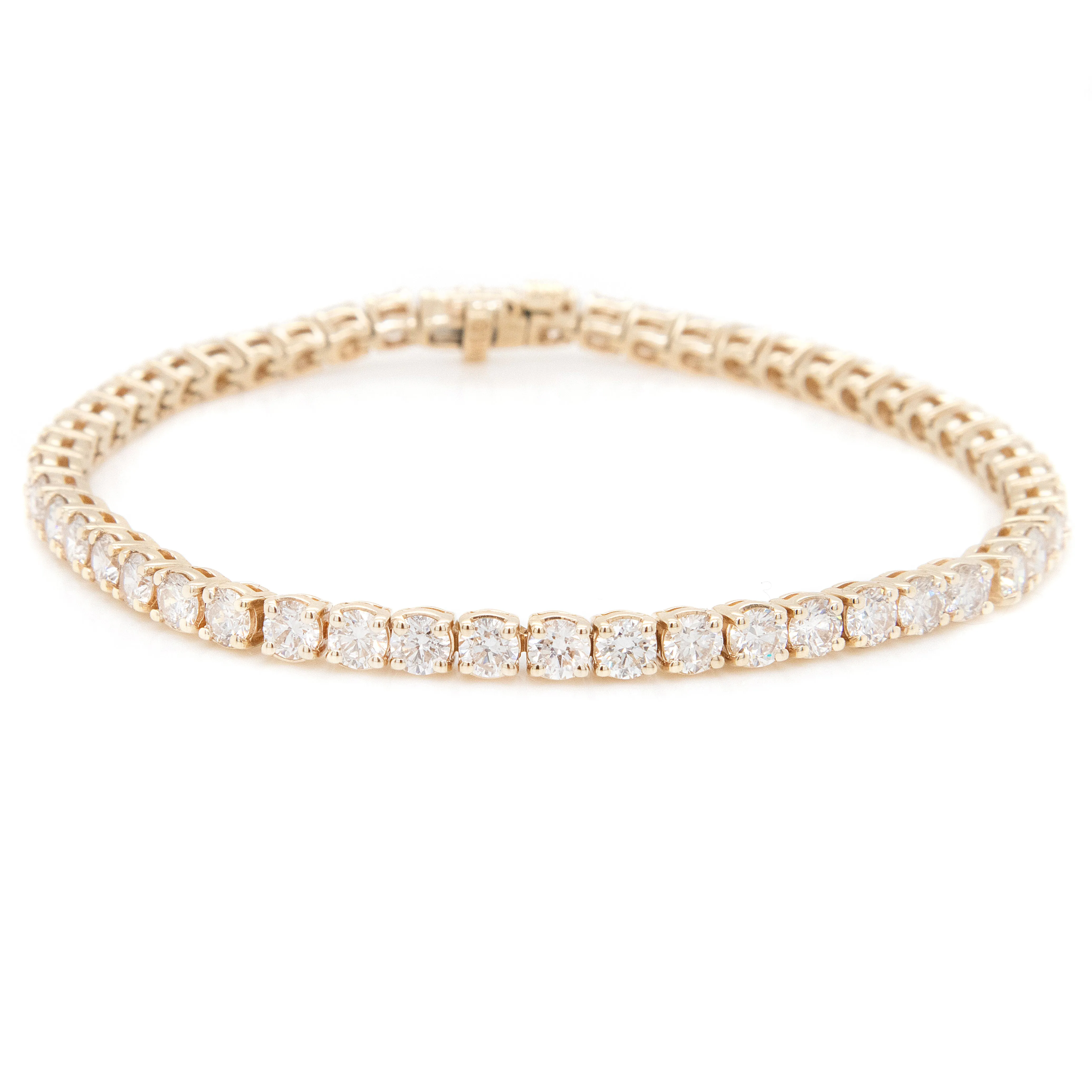 14k Yellow Gold Diamond Tennis Bracelet