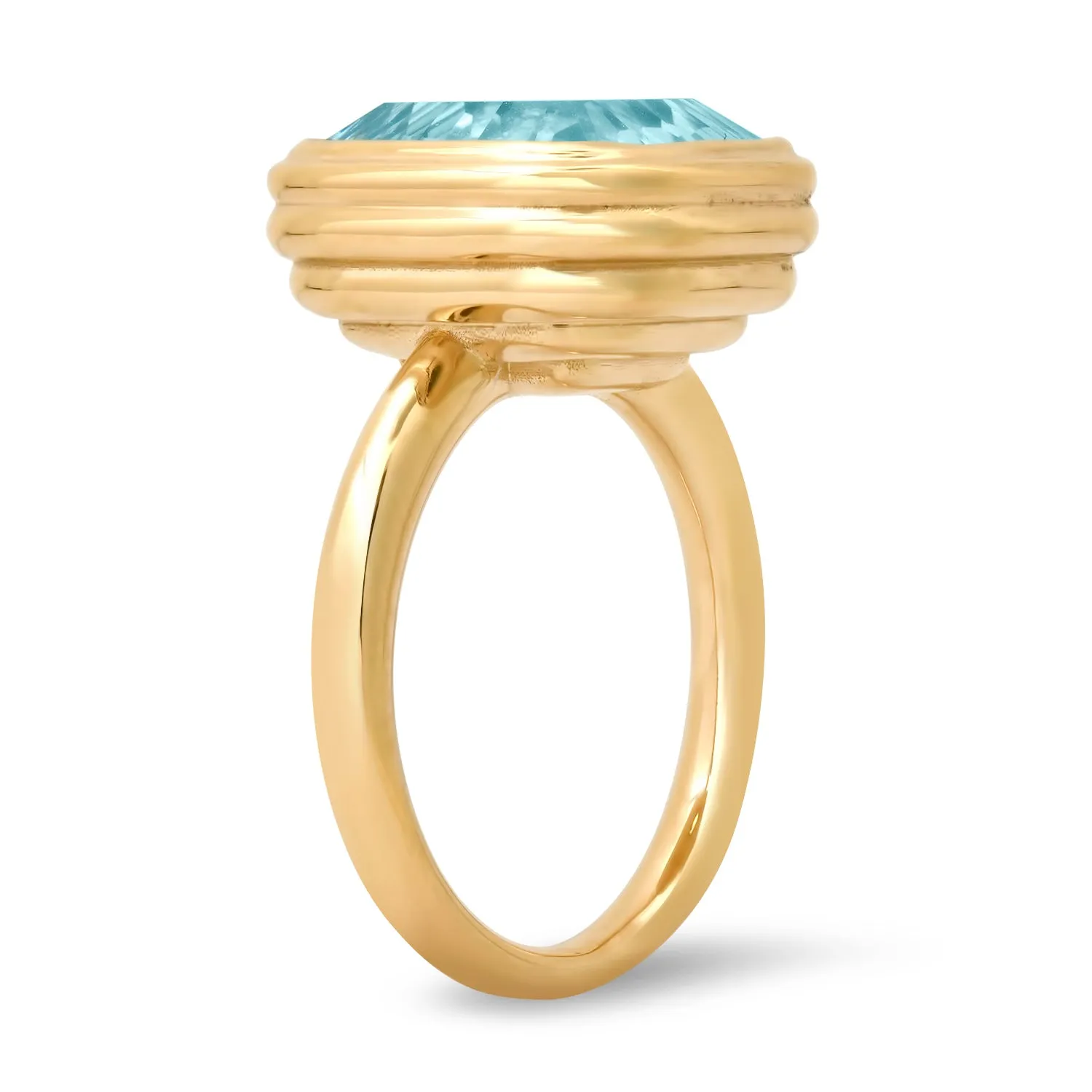 14K YG Sky Blue London Topaz Ring