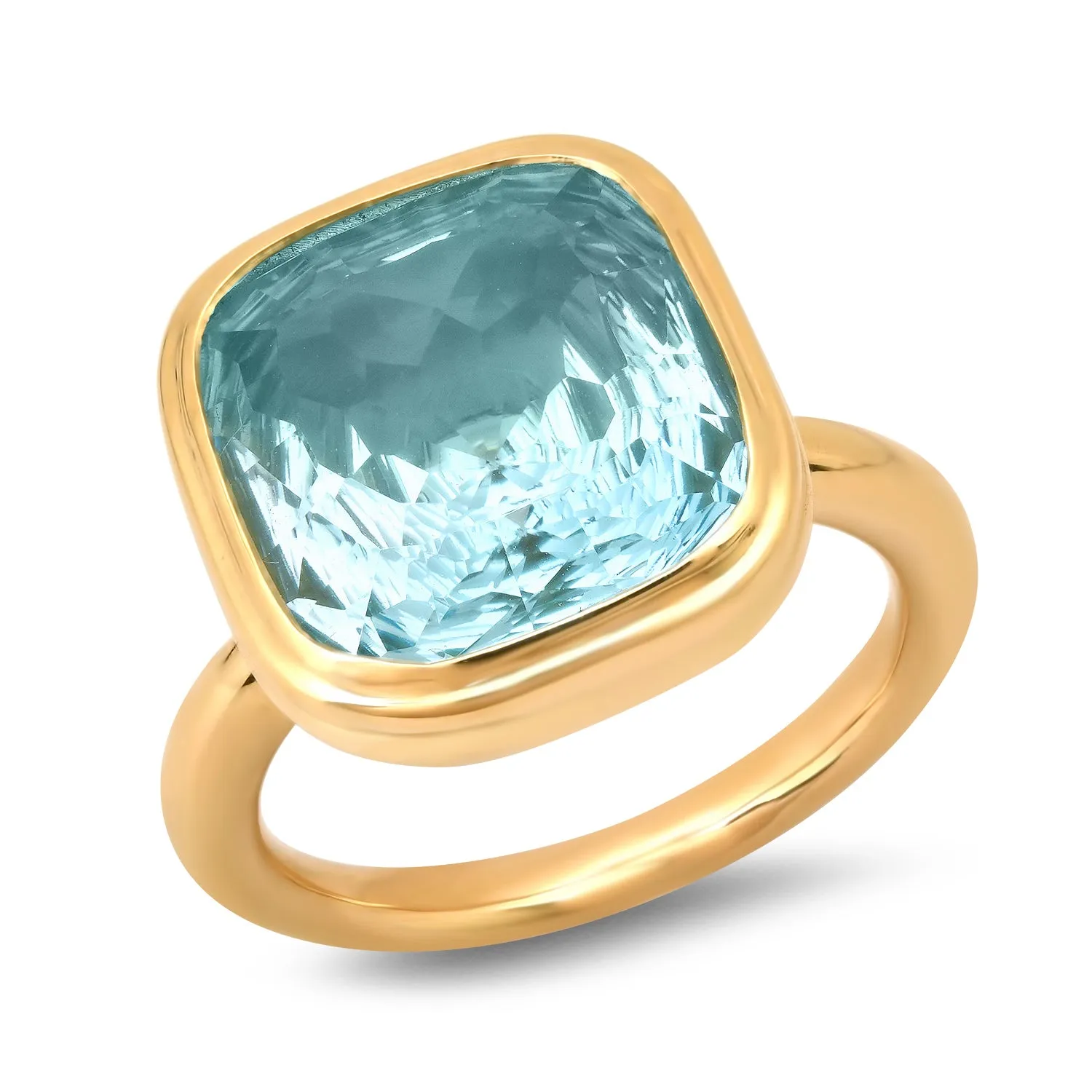 14K YG Sky Blue London Topaz Ring