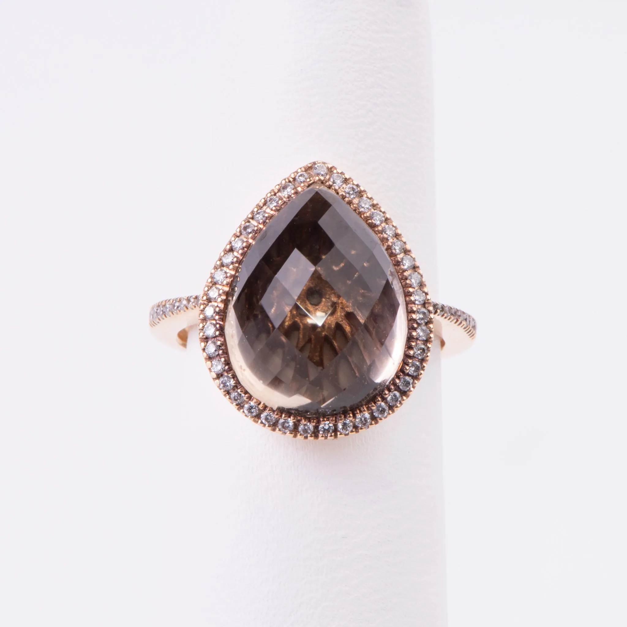 14kt Rose Gold Smoky Topaz Quartz Ring