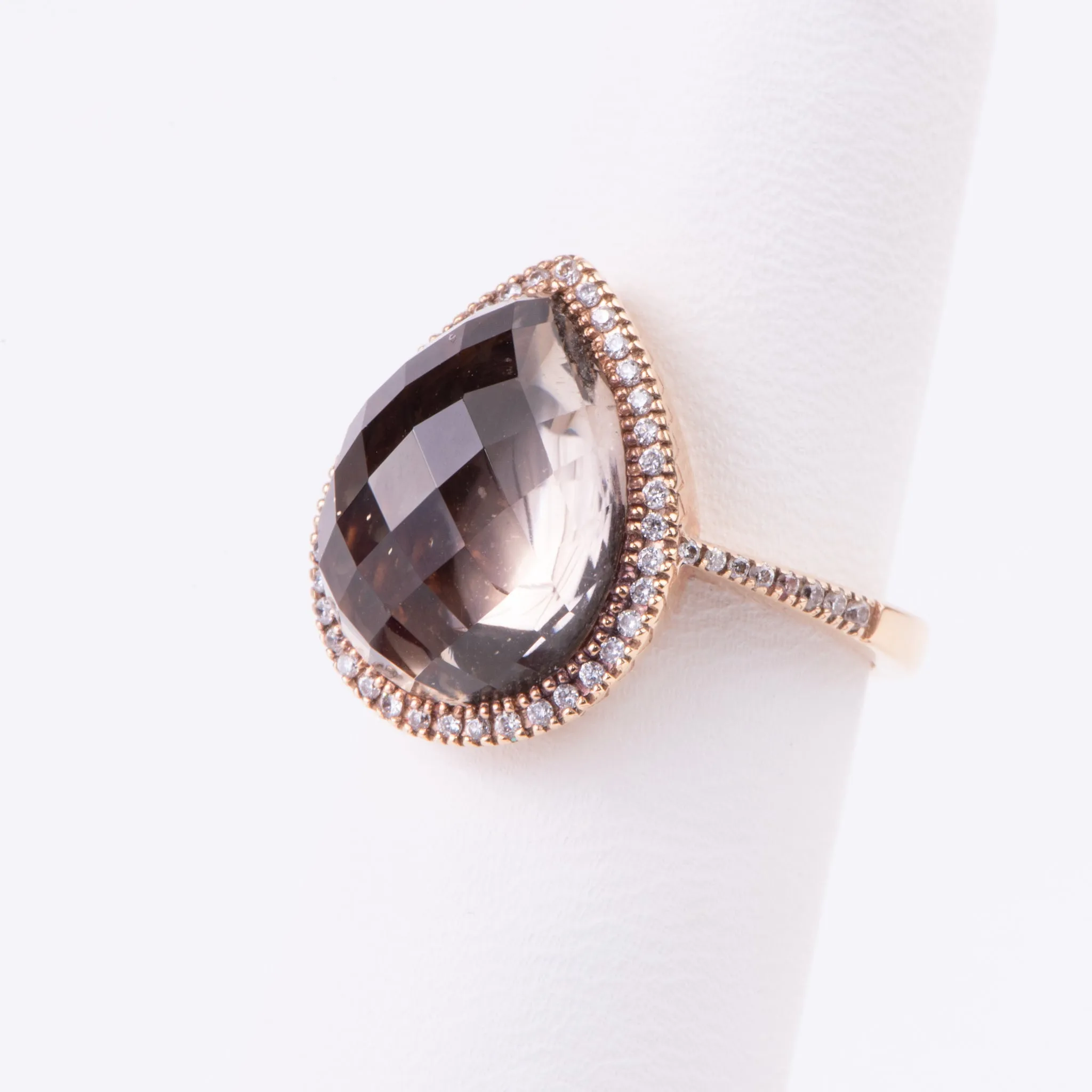 14kt Rose Gold Smoky Topaz Quartz Ring