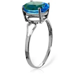 2.2 Carat 14K Solid White Gold How Could I Blue Topaz Ring