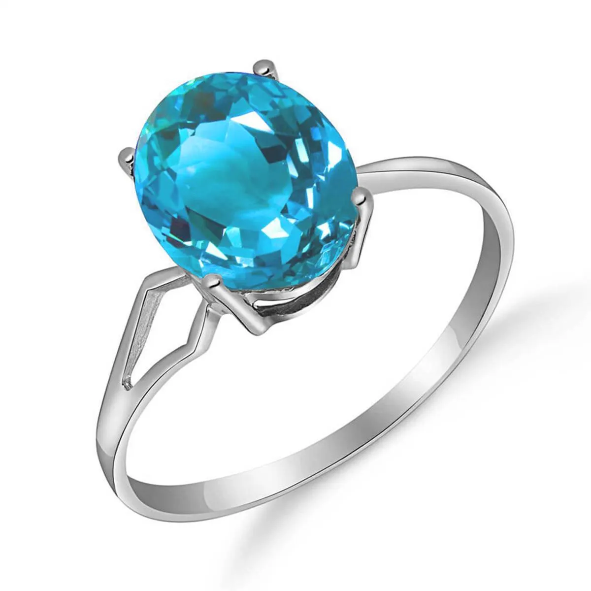 2.2 Carat 14K Solid White Gold How Could I Blue Topaz Ring