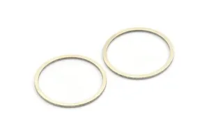 28mm Circle Connector, 8 Antique Silver Plated Brass Circle Connectors (28x1.3x1mm) A3783