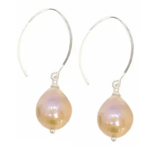 302-03-S | EDISON OPEN HOOP EARRING (CHAMPAGNE ON SILVER)