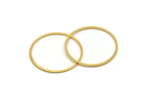 43mm Circle Connectors - 4 Gold Plated Brass Circle Connectors (43x1.4x1mm) A6097 H0066