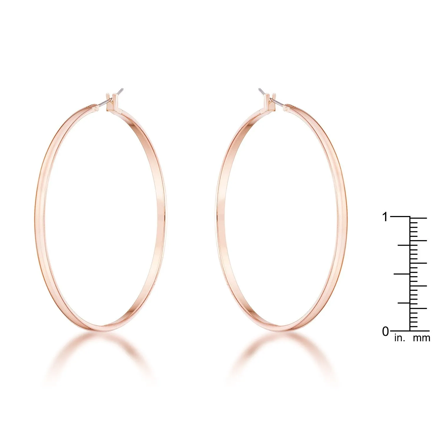 55mm Rose Gold Plated Classic Hoop Earrings