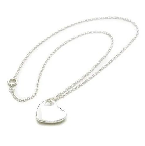 925 Sterling Silver Plated 'Heart In Heart' Charm Necklace