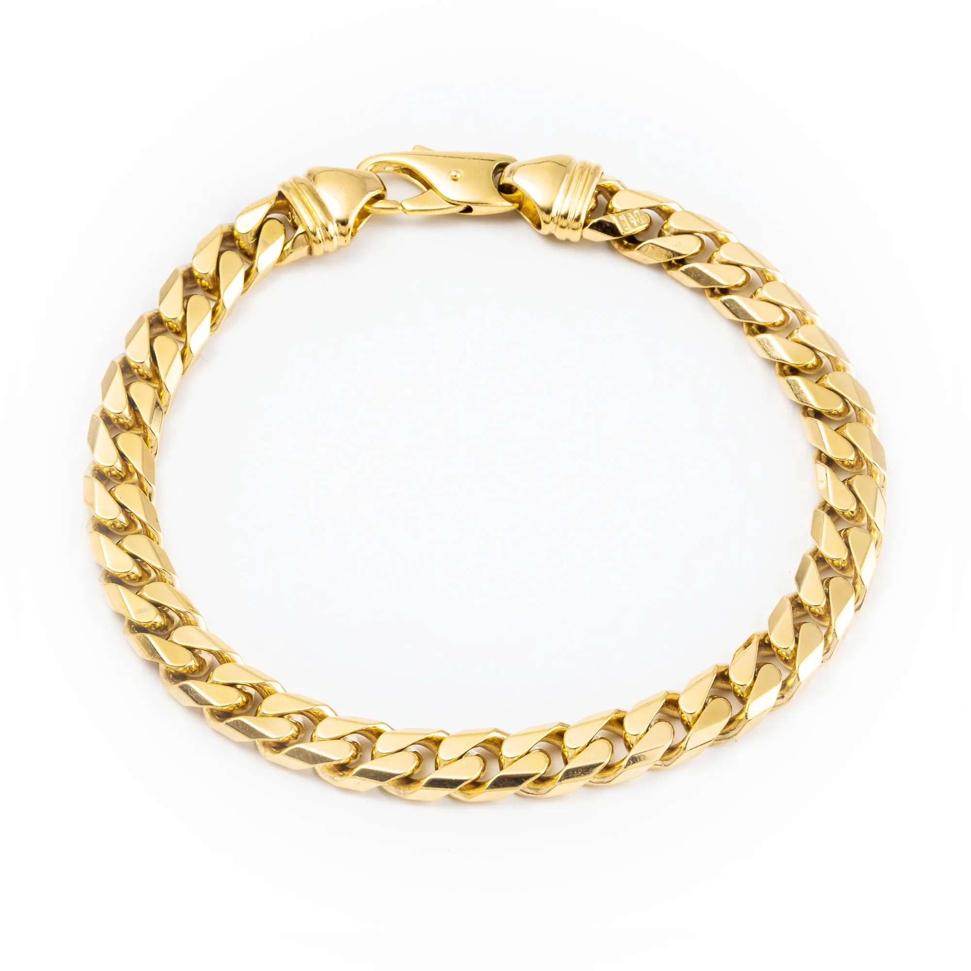 9K Yellow Gold Curb  Bracelet - 20691806