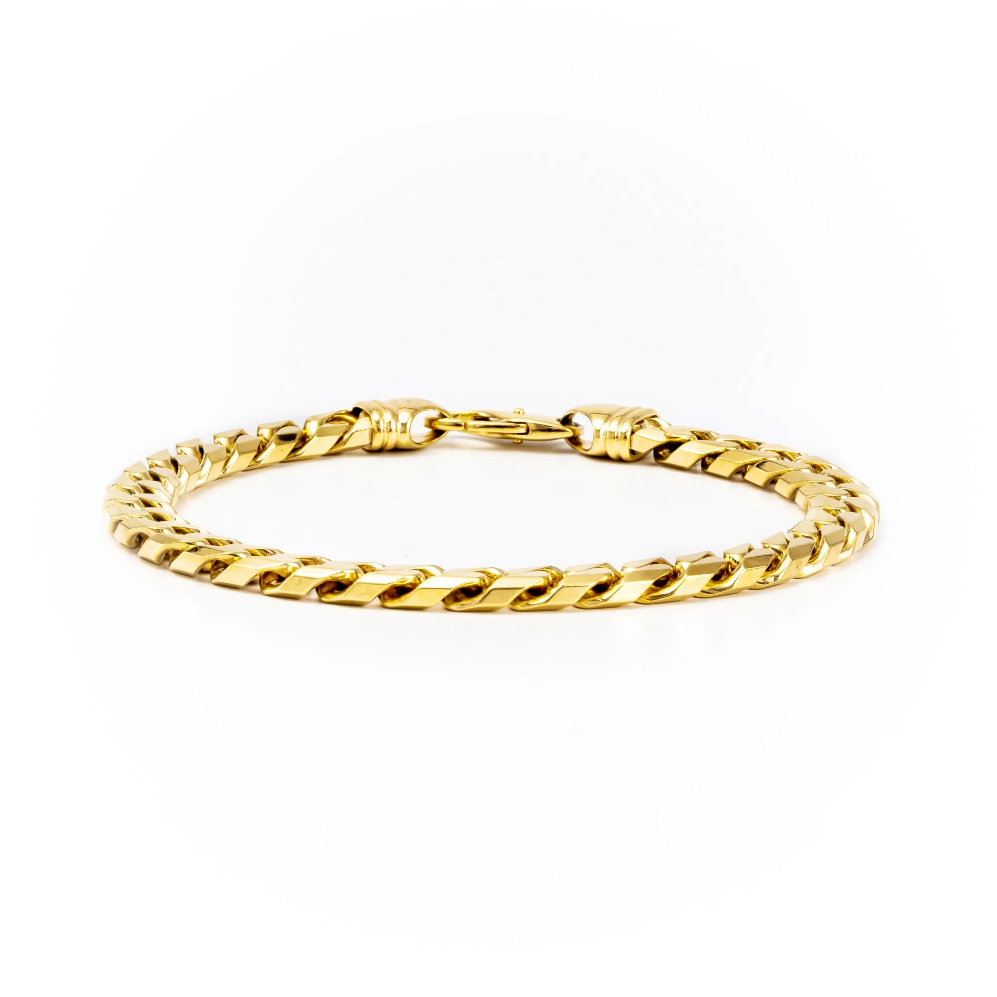 9K Yellow Gold Curb  Bracelet - 20691806