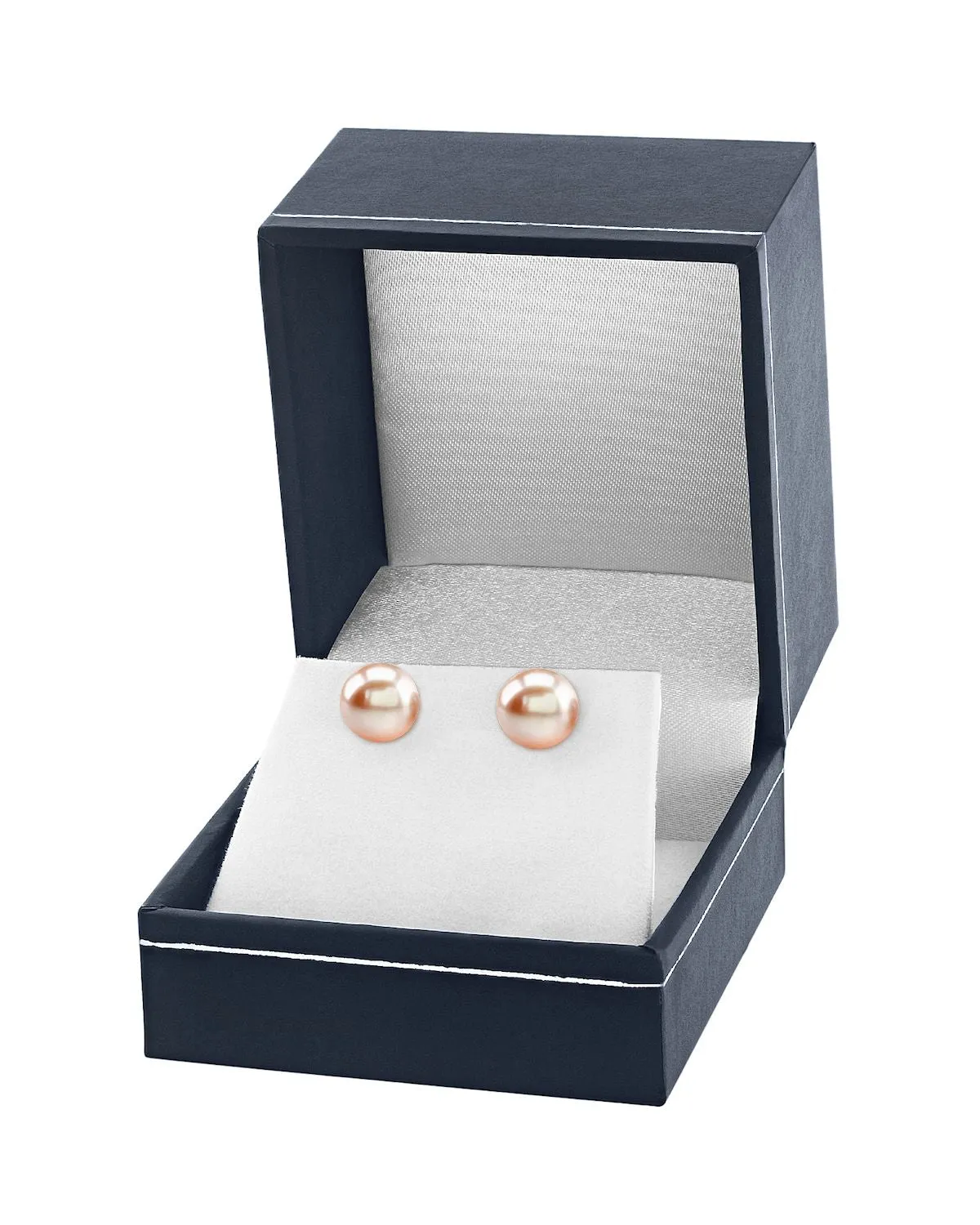 9mm Peach Freshwater Round Pearl Stud Earrings