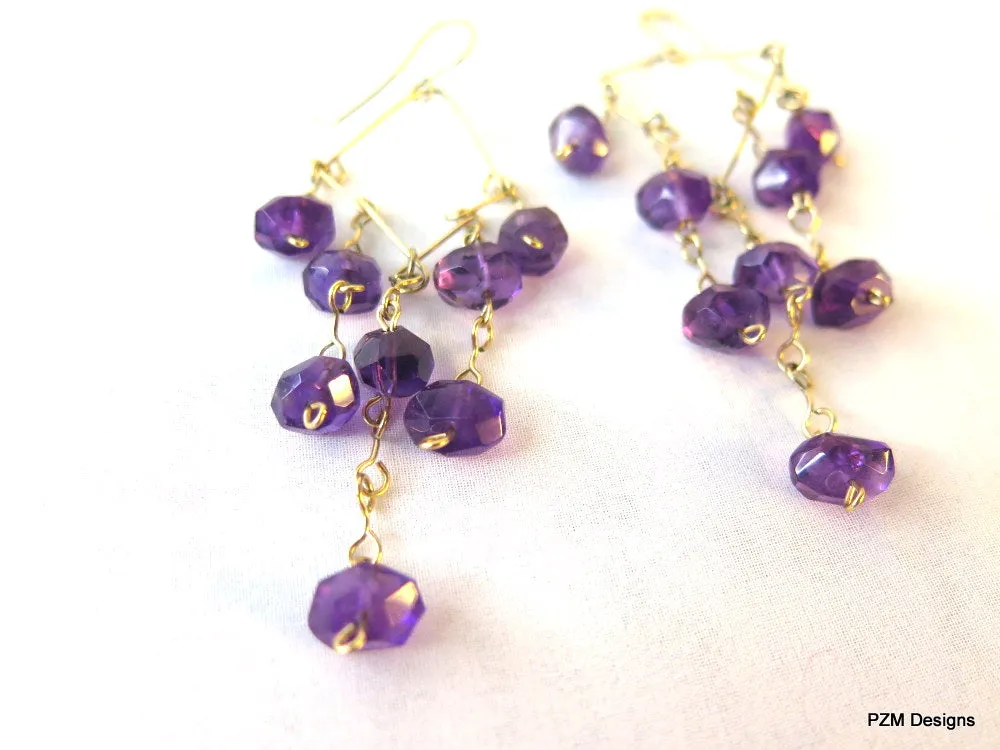 Amethyst Chandelier Handmade Earrings