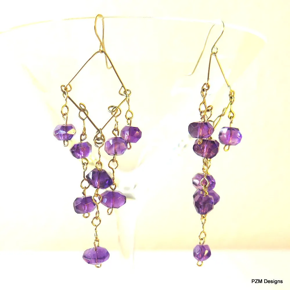 Amethyst Chandelier Handmade Earrings