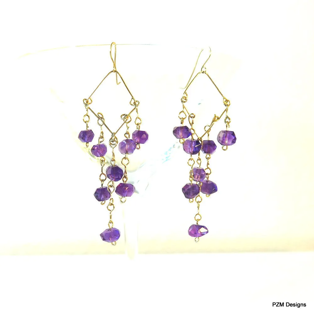 Amethyst Chandelier Handmade Earrings