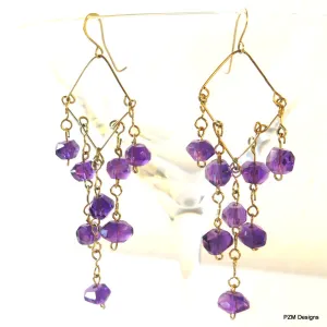 Amethyst Chandelier Handmade Earrings