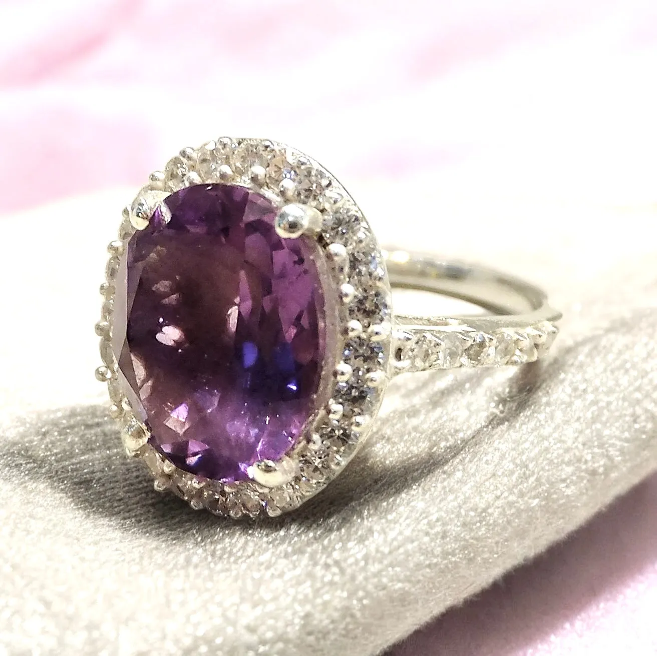 Amethyst Gemstone Ring in Size 8