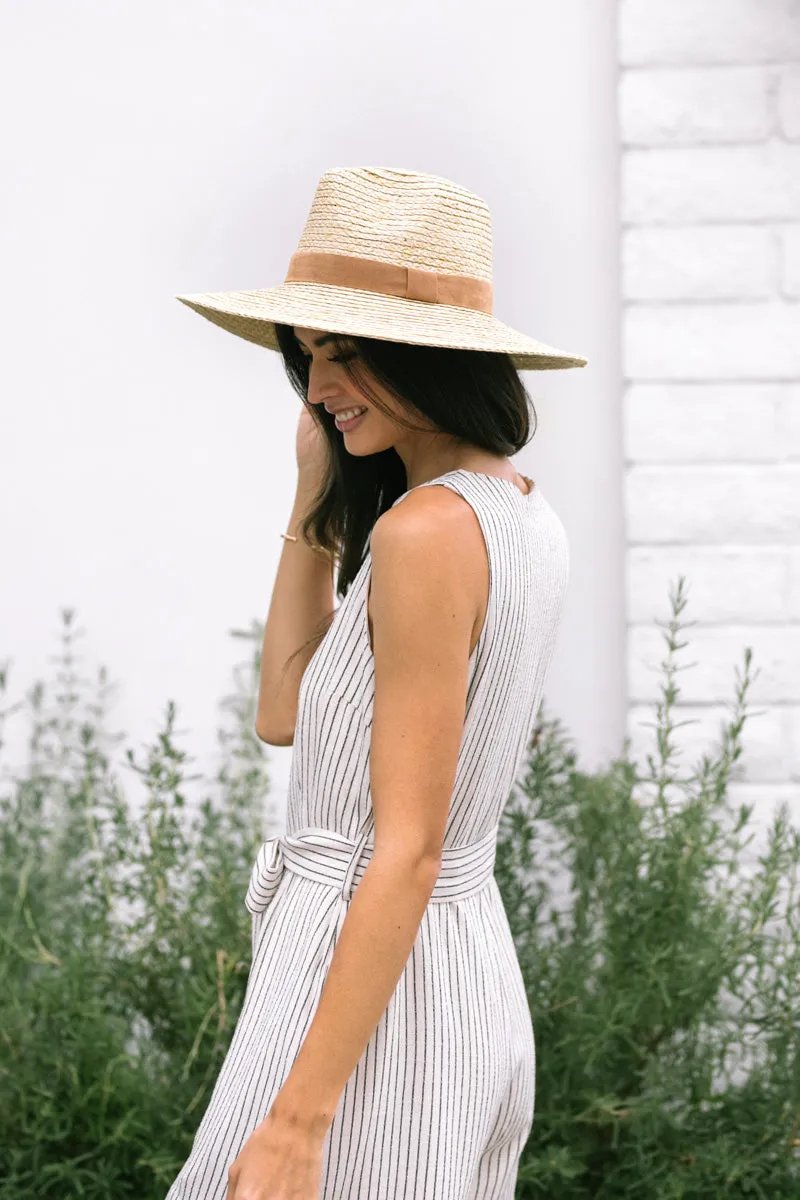 Annaleah Straw Hat with Velvet Ribbon