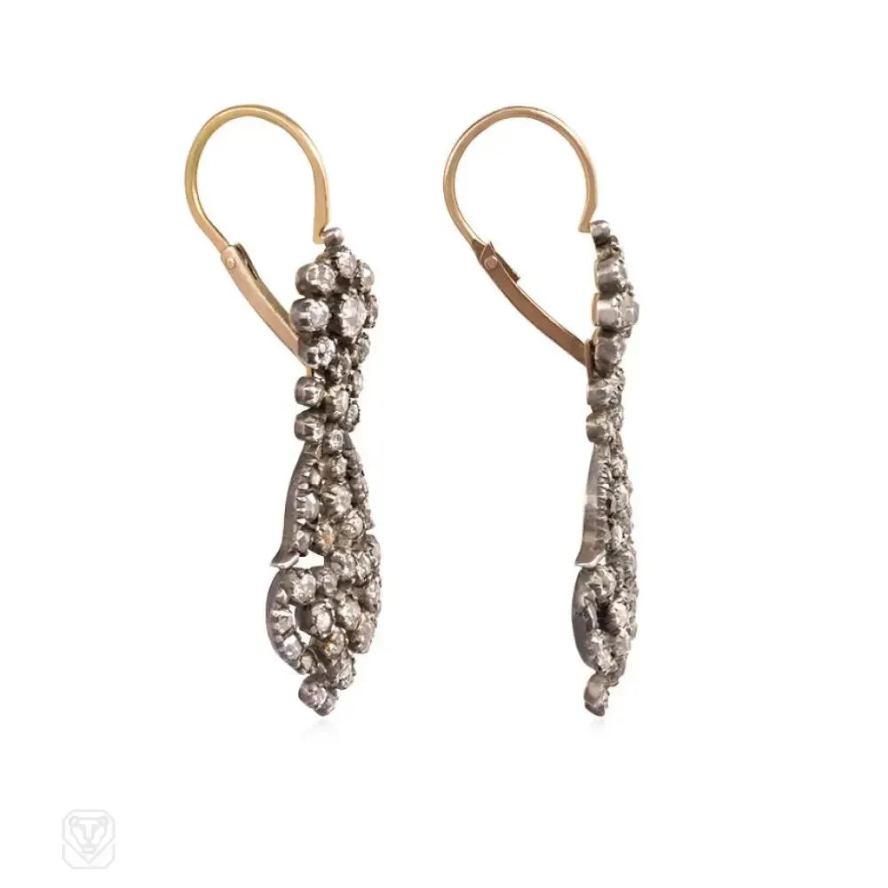 Antique diamond openwork earrings