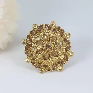 Antique Gold Mandala Statement Rings