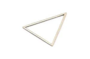 Antique Silver Blank Triangles, 6 Antique Silver Plated Brass Triangles (39x39x31mm) BS-1308 H0055