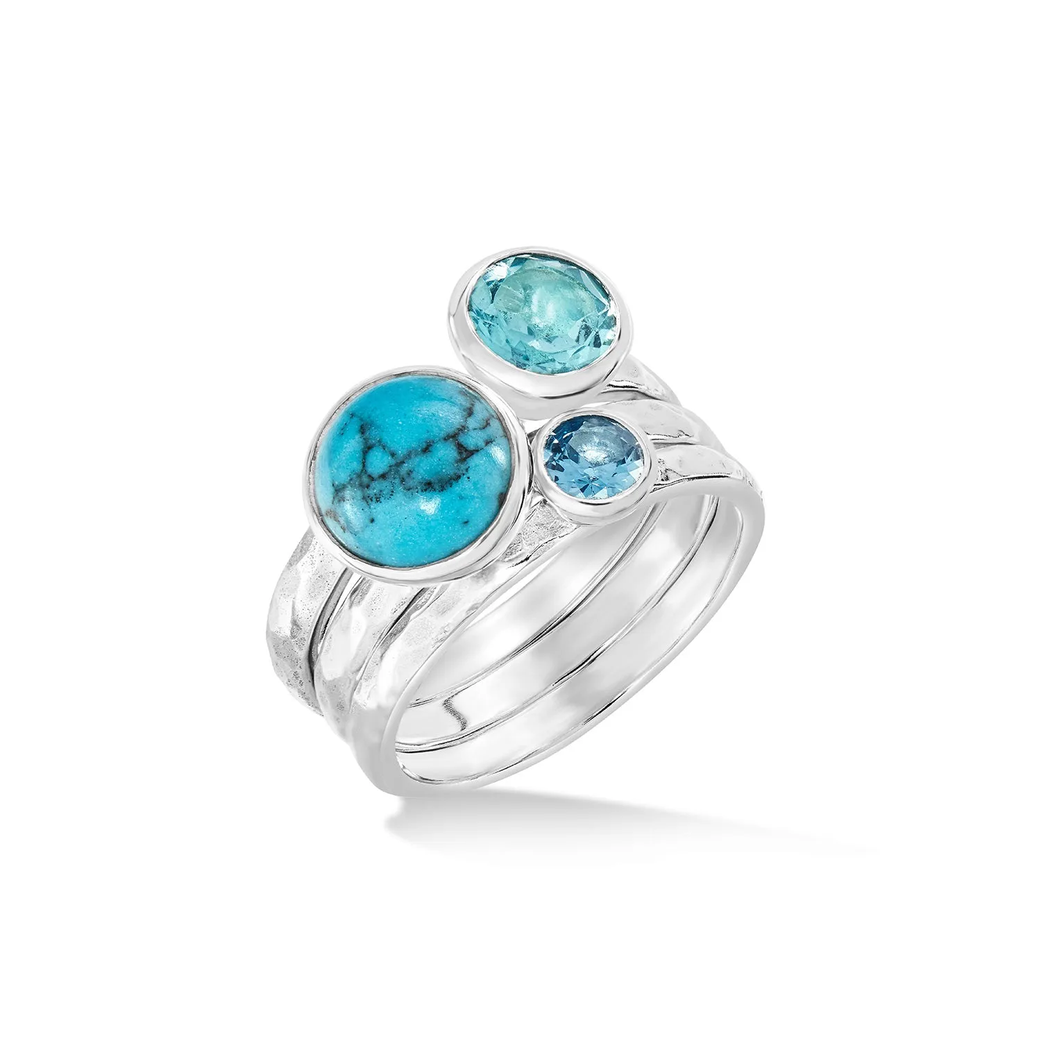 Azure Twinkle Stacking Rings