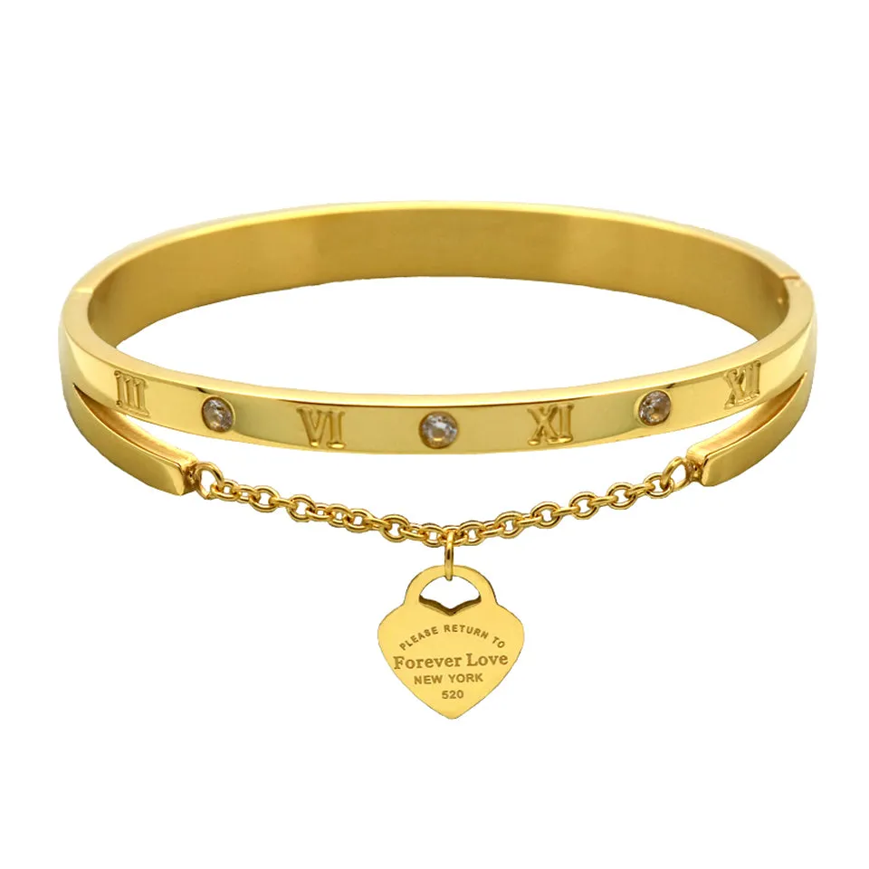 Bangle Heart Bracelet 18k Gold