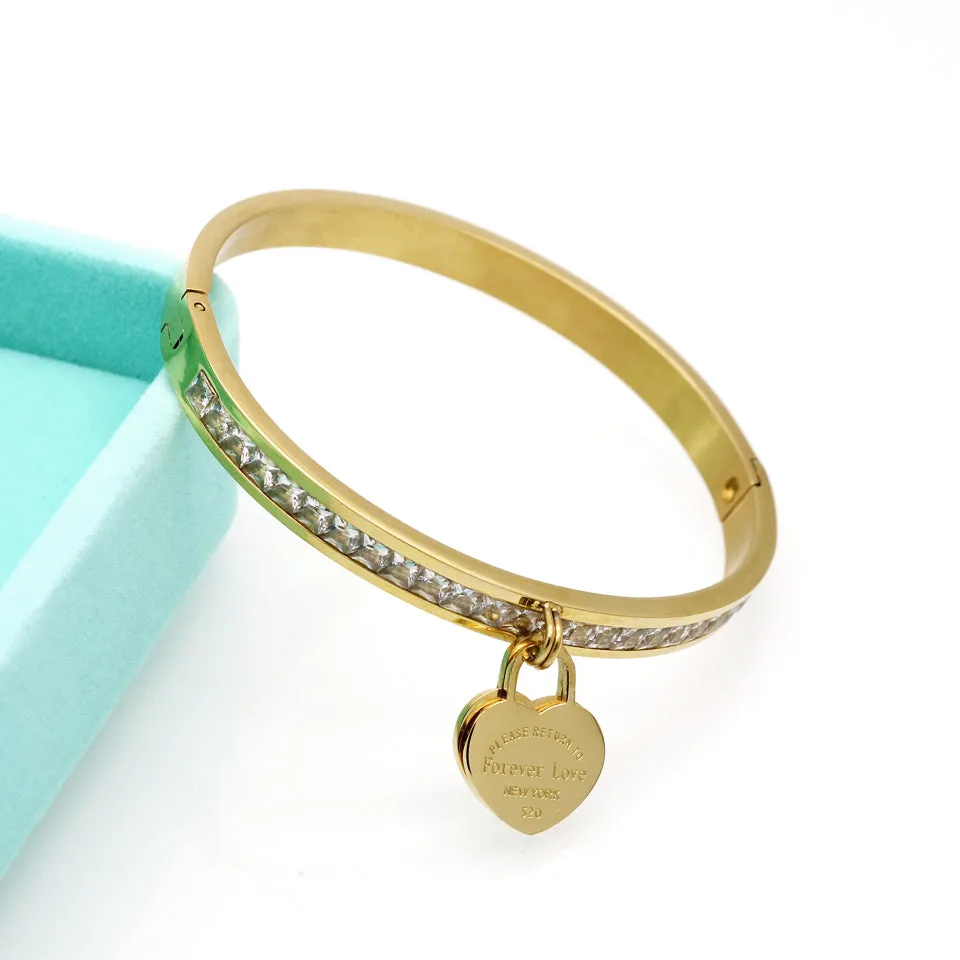 Bangle Heart Bracelet 18k Gold