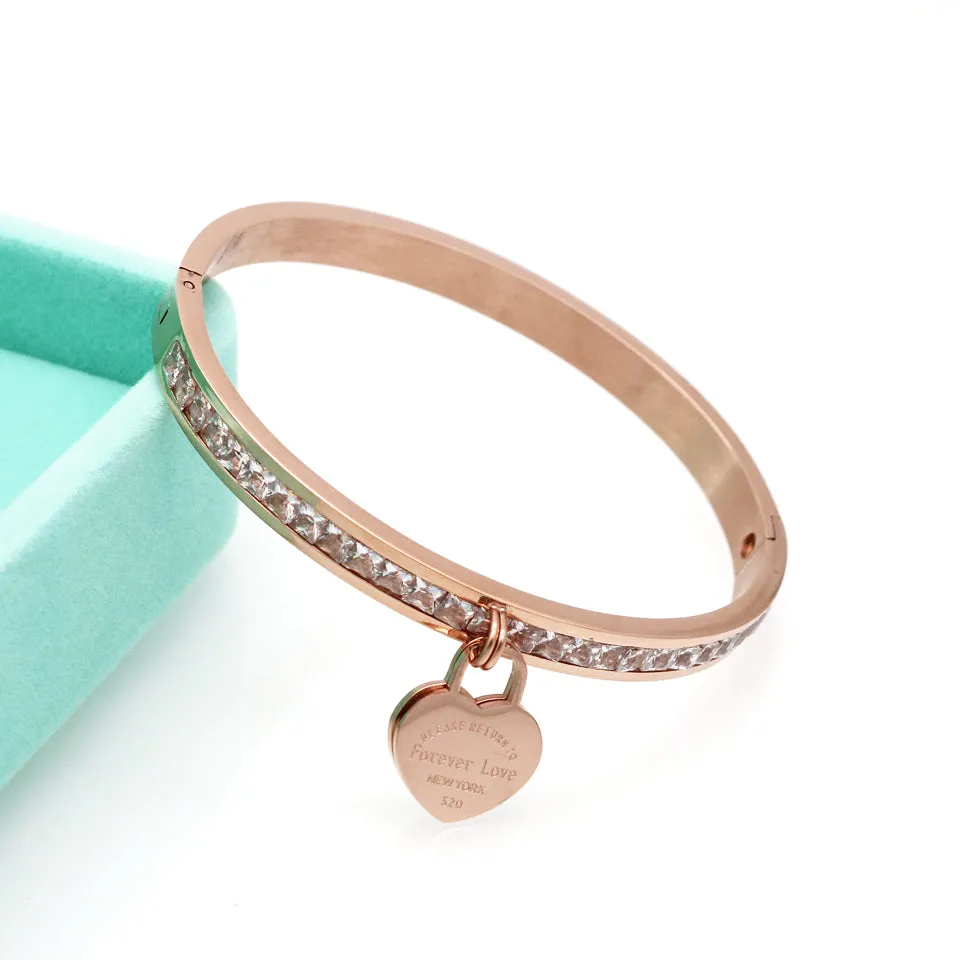 Bangle Heart Bracelet 18k Gold