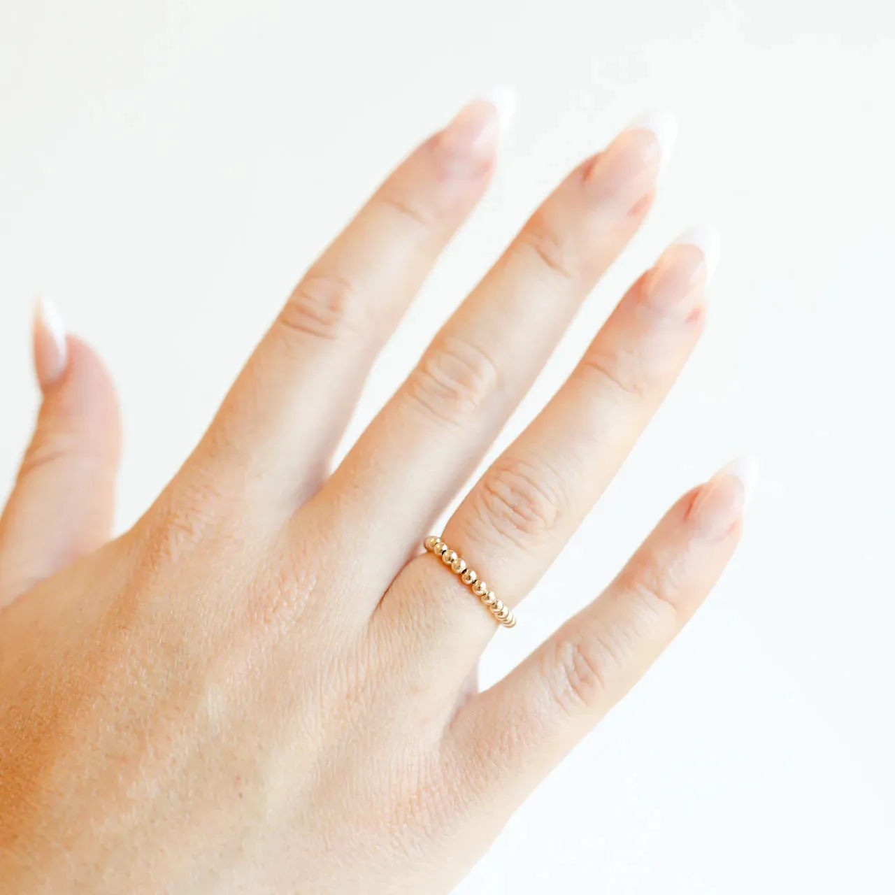 Beaded Blondes | Ella 2.5MM Beaded Band Ring in Gold