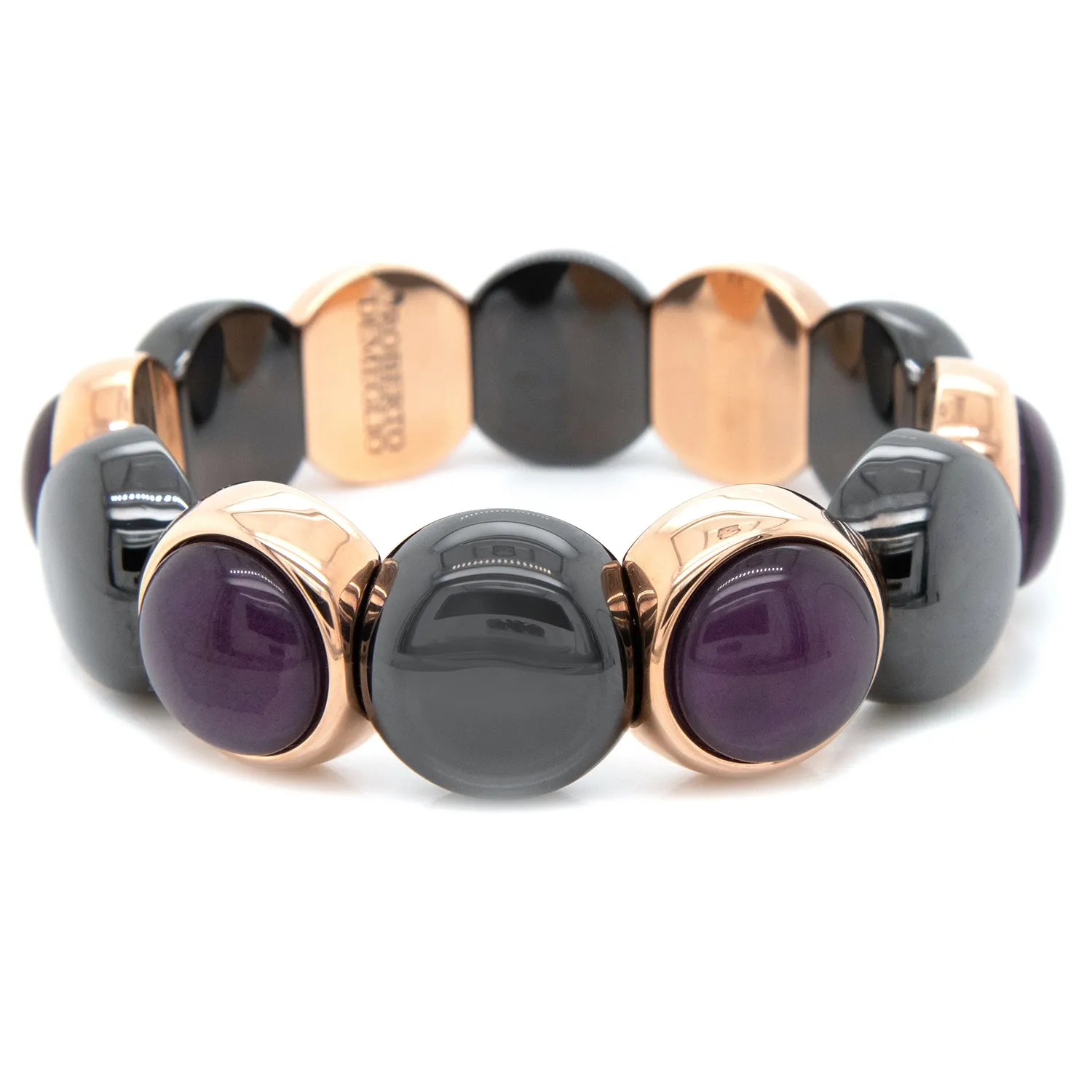 Black Ceramic Dama Aura Alternated Crystal Bracelet