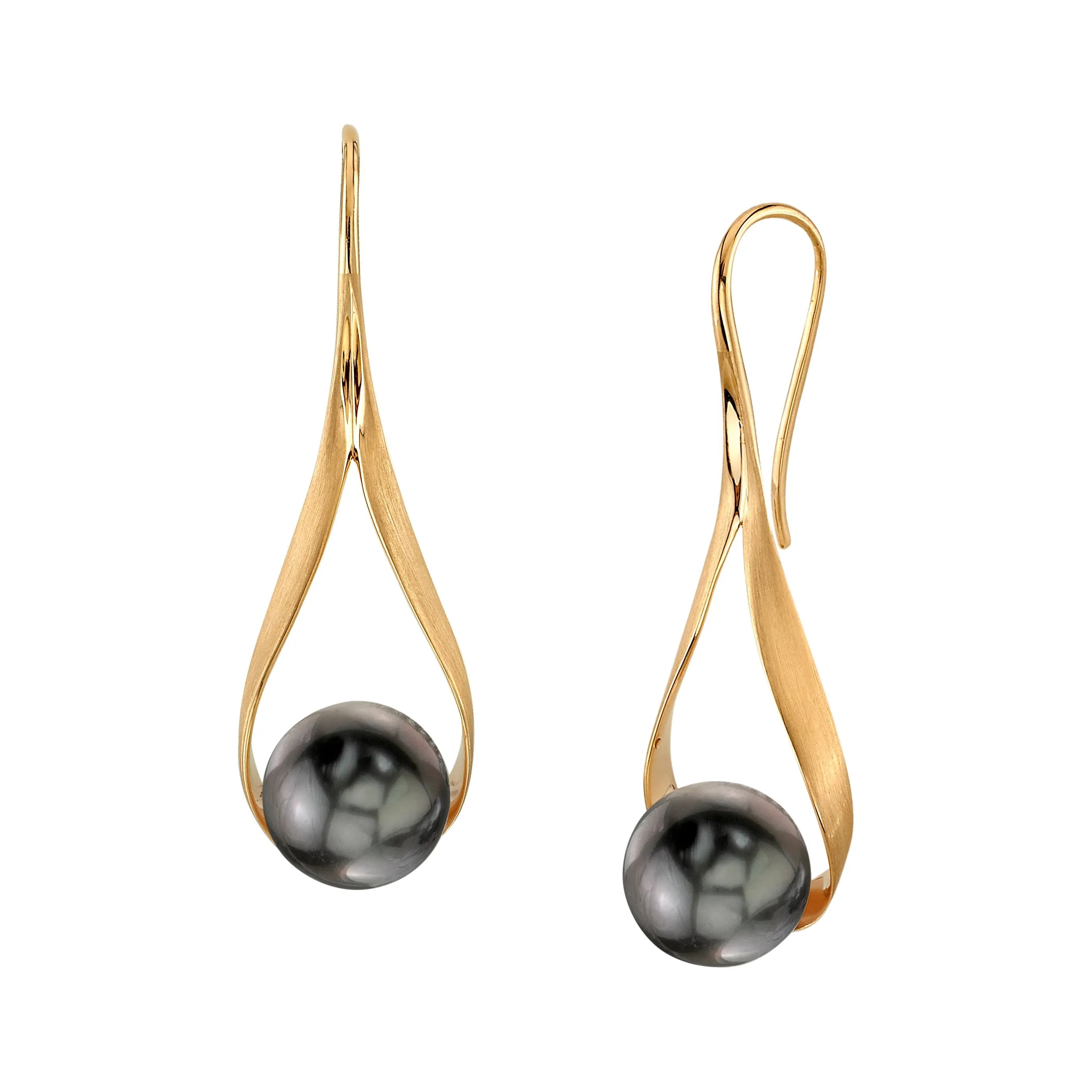 Black Tahitian Pearl Ceres Dangle Earrings